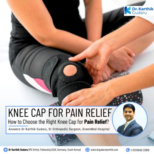 Dr Karthik Gudaru orthopedic surgeon selecting knee cap for pain relief