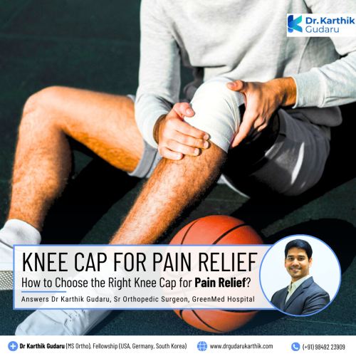 Dr Karthik Gudaru orthopedic surgeon selecting knee cap for pain relief