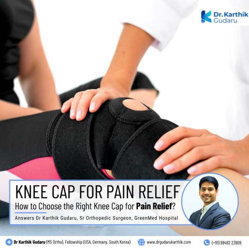 Dr Karthik Gudaru orthopedic surgeon selecting knee cap for pain relief