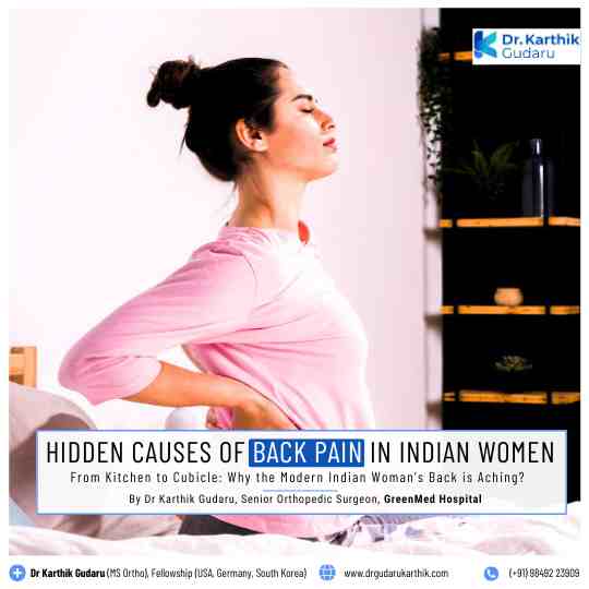 Back Pain in Indian Women treatment Hyderabad Dr Karthik Gudaru