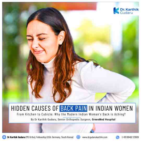 Back Pain in Indian Women treatment Hyderabad Dr Karthik Gudaru