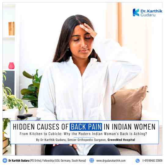 Back Pain in Indian Women treatment Hyderabad Dr Karthik Gudaru