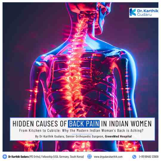 Back Pain in Indian Women treatment Hyderabad Dr Karthik Gudaru